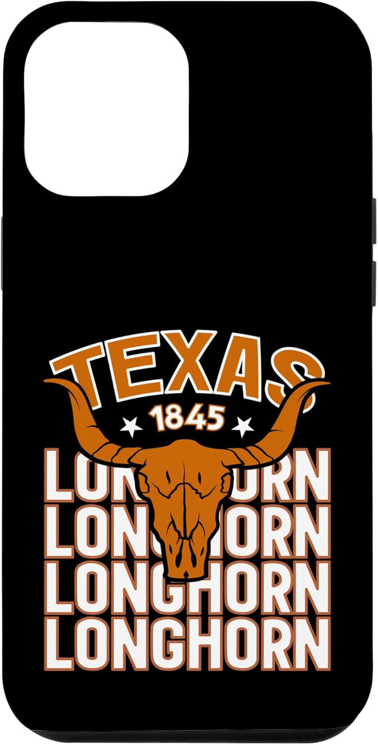 Funda vintage para iPhone 12 Pro Max Texas 1845 Longhorn Western