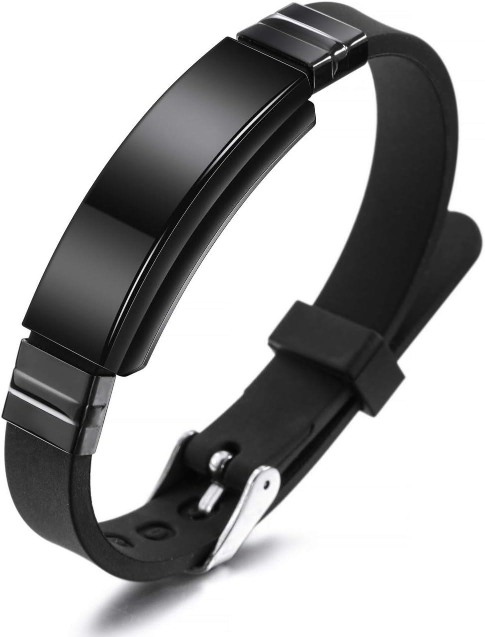 MOWOM Medical – Pulsera de silicona con grabado personalizado, con identificación, alerta médica, pulsera ajustable para hombres, mujeres, niños, de