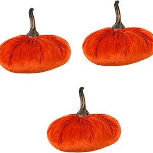 Abaodam 3 piezas de tela de calabaza adorno de calabaza de imitación decoración de otoño cosecha falsa calabaza simulación de calabaza realista Abaodam 3 piezas de tela de calabaza adorno de calabaza de imitación decoración de otoño cosecha falsa calabaza simulación de calabaza realista