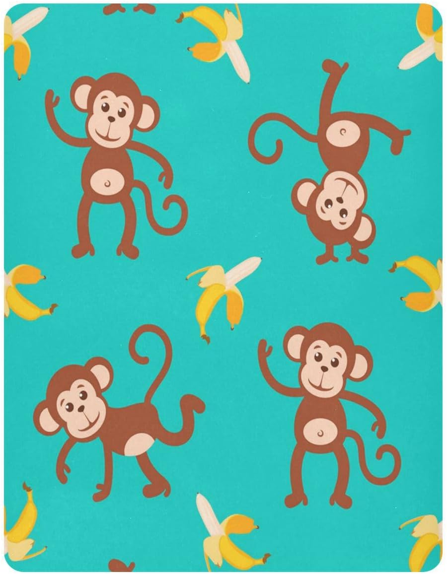 Dancing Monkeys – Sábanas de moisés para niños y niñas, diseño de plátano volador, sábanas para cunas de bebé, sábanas de juego para niños pequeños,