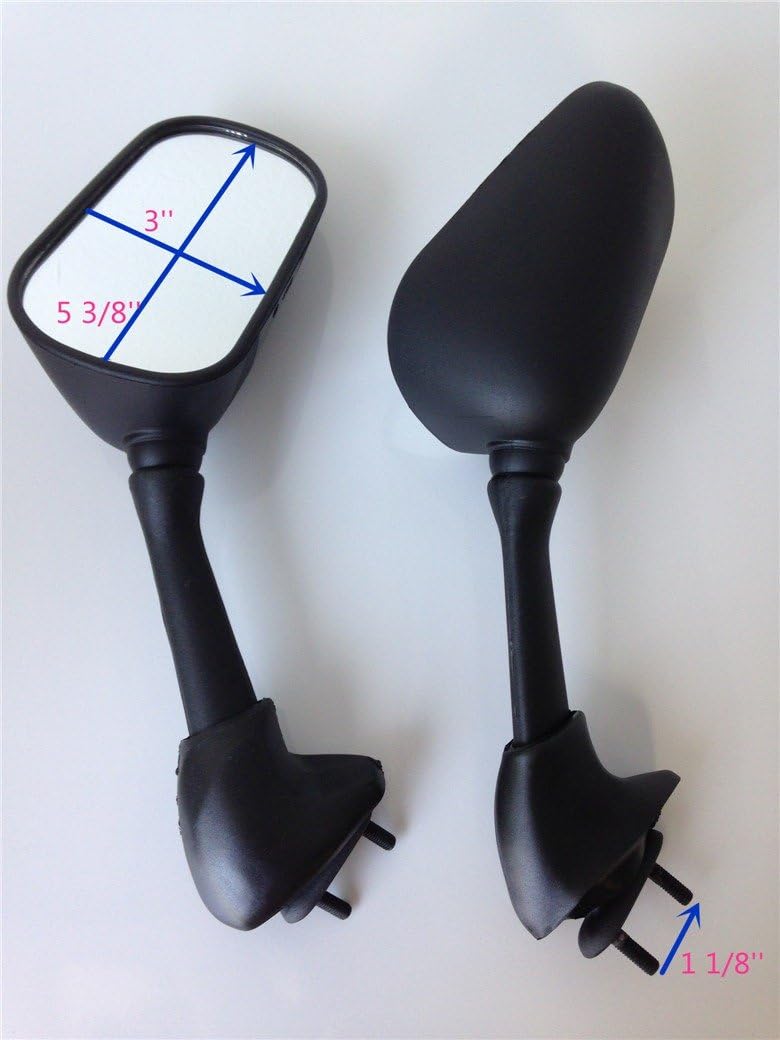 HTTMT MT067-BK Espejos de repuesto OEM negros compatibles con Yzfr6 YZF-R6 2006-2009 Yzfr6S YZF-R6S 2003-2005