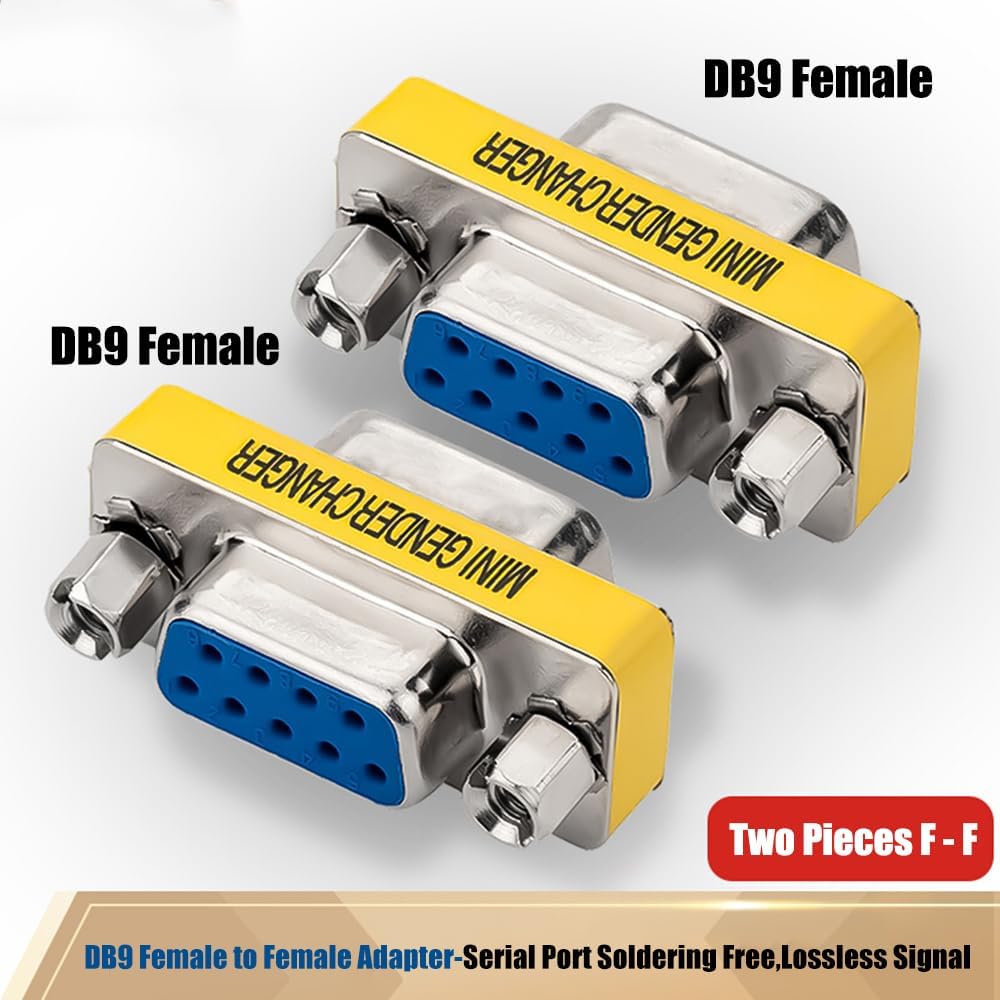 Paquete de 6 adaptadores serie RS232 de 9 pines DB9 hembra a hembra acoplador DB9 hembra a macho conector DB9 macho a macho Mini cambiador de género