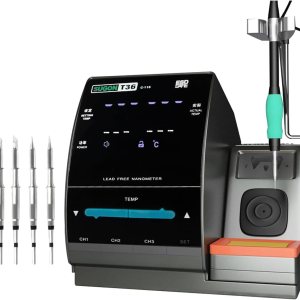 SUGON Estación de soldadura de 2 segundos de calor rápido, equipada con 6 puntas de soldador, estación de hierro de soldadura de 110 V con control SUGON Estación de soldadura de 2 segundos de calor rápido, equipada con 6 puntas de soldador, estación de hierro de soldadura de 110 V con control