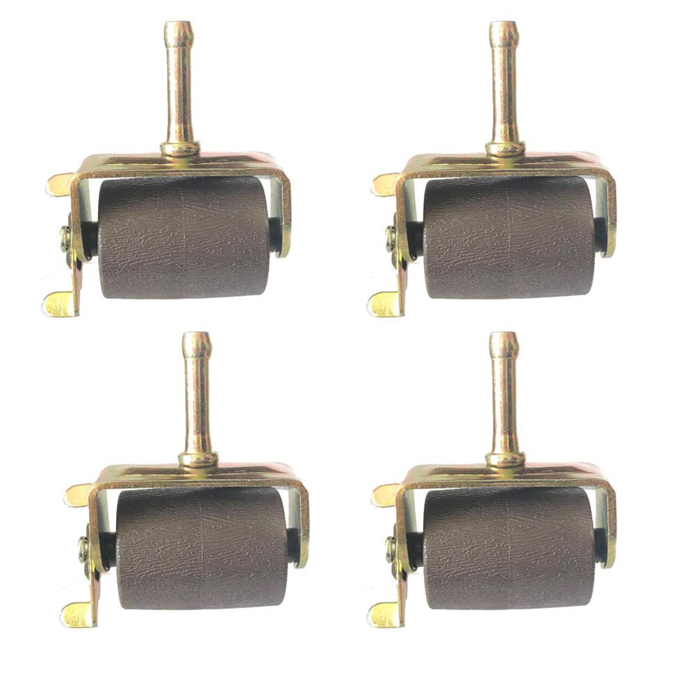 Ruedas de marco de cama resistentes con vástago de metal, rodillos con funda de enchufe, juego de 4 bloqueos
