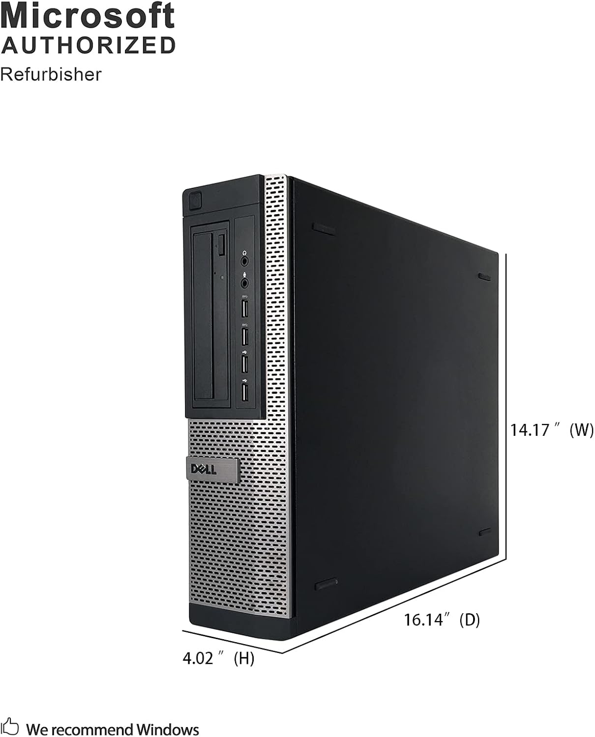 Dell Computadora de sobremesa Optiplex 9010, Intel Core i5 3.2 GHz, 16 GB de RAM, 1 TB SATA HDD, teclado y ratón, Wi-Fi, HDMI, DVD-ROM, Windows 10