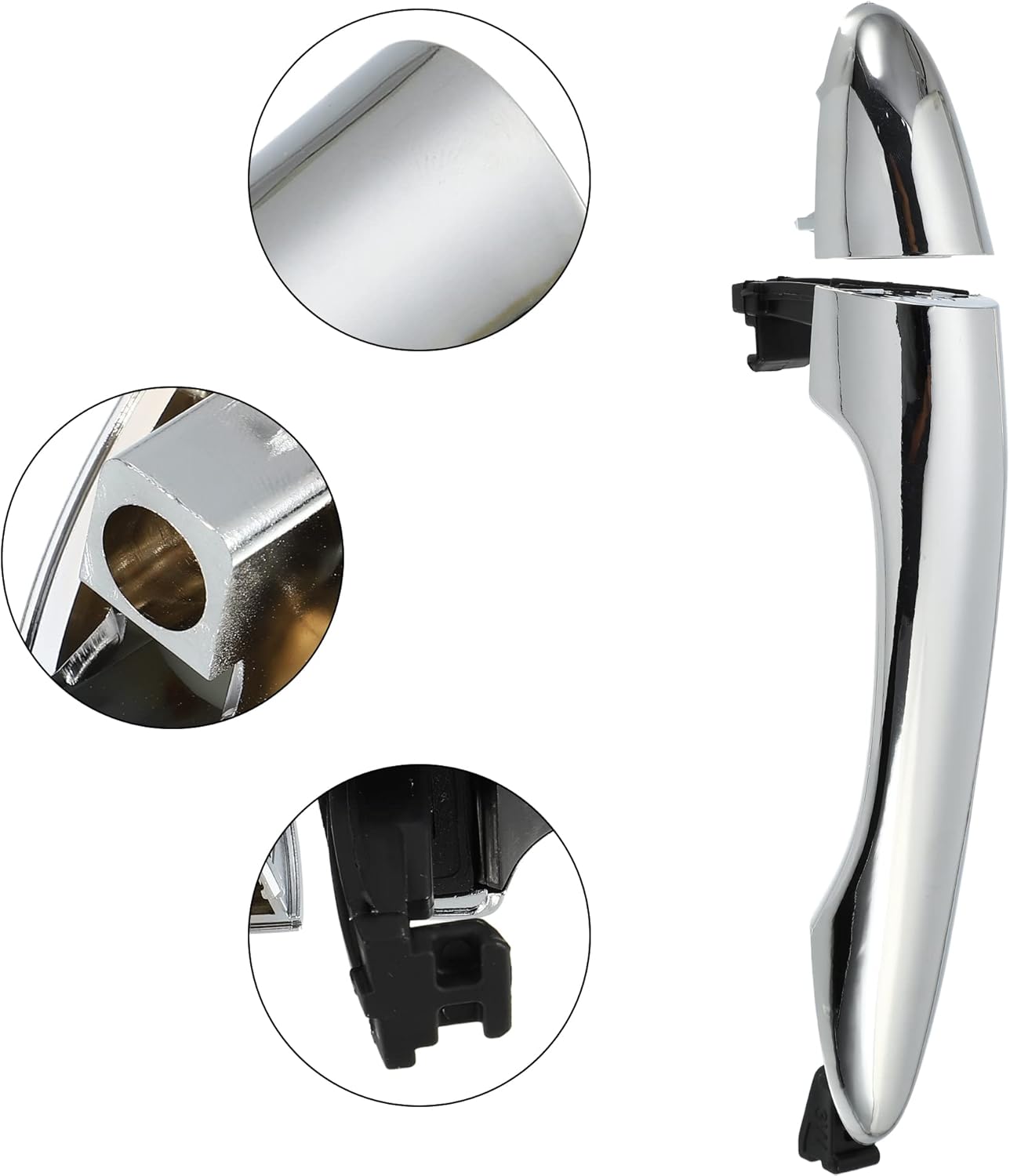 ACROPIX Manija de puerta exterior de coche trasera izquierda para Kia Sportage 2011-2016 826513W010 826523W010 – Paquete de 1 tono plateado