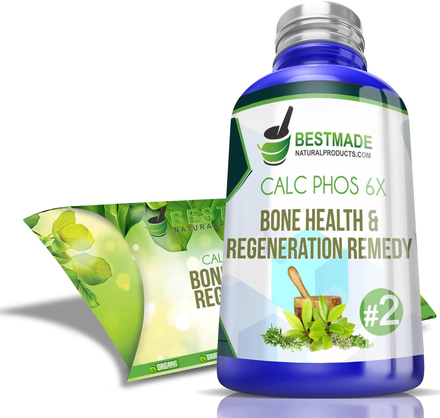 Bestmade Naturalproducts.com Calc Phos 6X Remedio homeopático de sal celular para la salud ósea y regeneración  Ayuda con problemas de crecimiento,