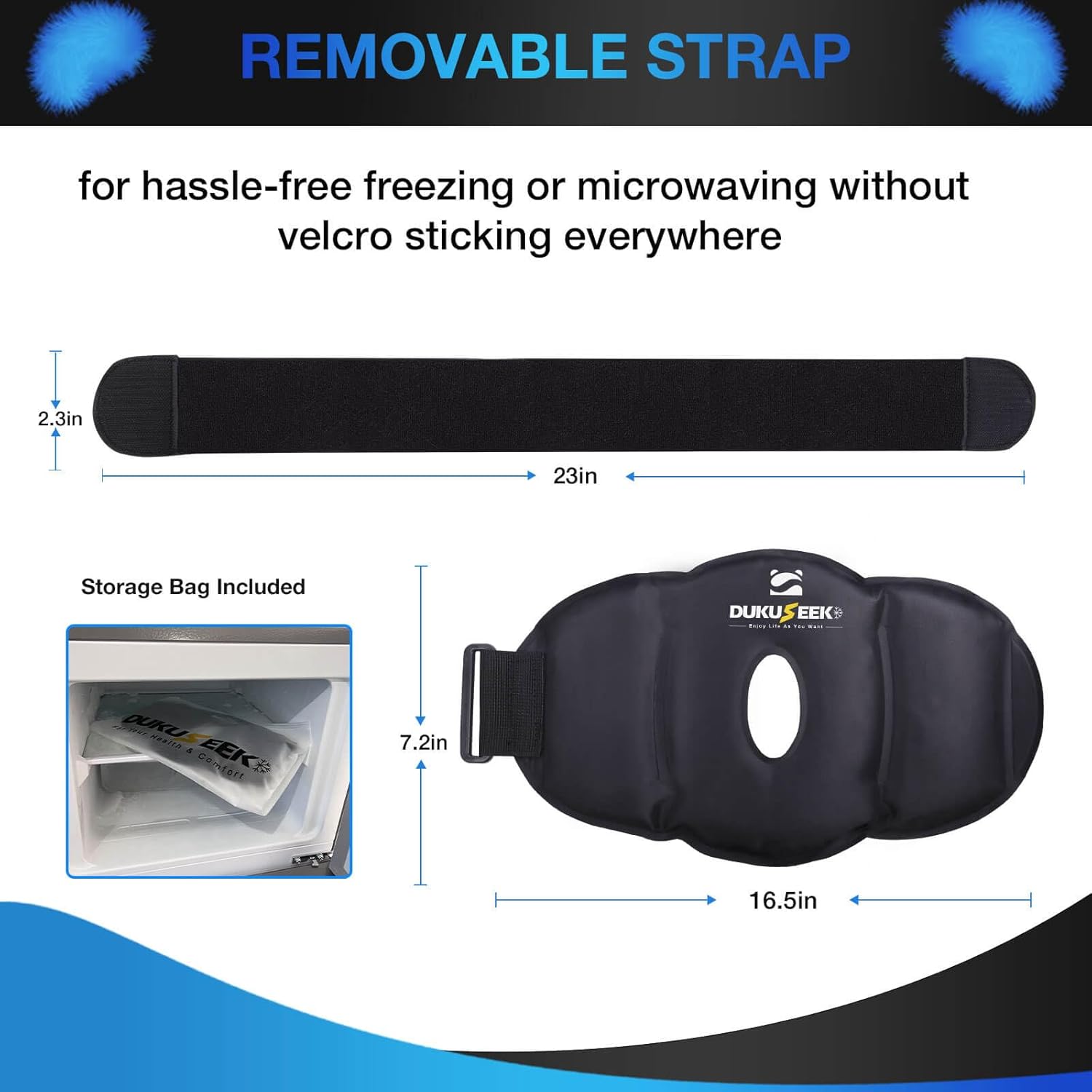 DUKUSEEK Envoltura de hielo de rodilla para lesiones reutilizable, envoltura de rodilla de hielo con compresión fría para recuperación de cirugía de