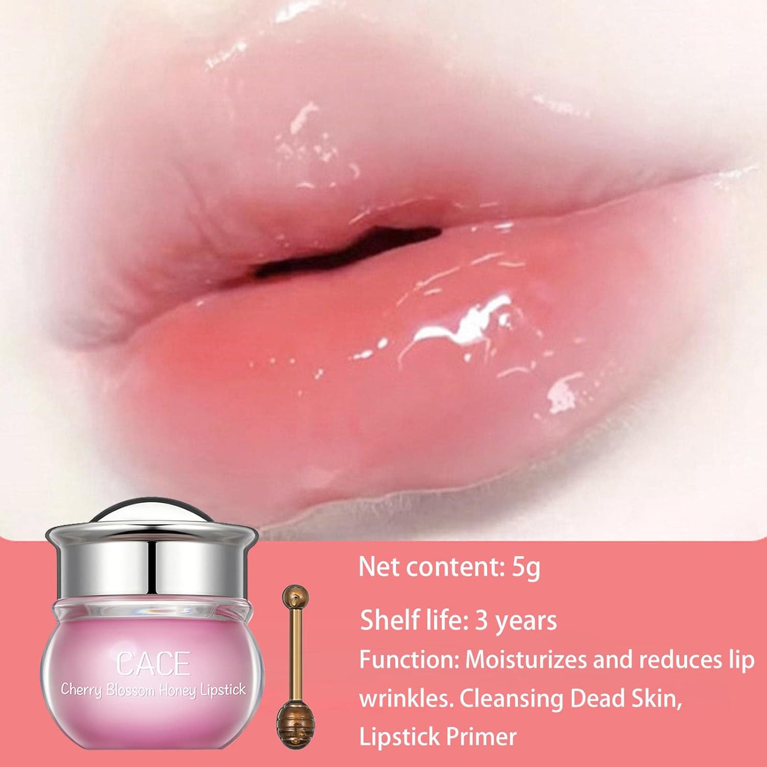 Sakura – 2 botellas de bálsamo labial para reparar la humedad profunda y las líneas de los labios, rico en vitamina E y extracto de flor de cerezo