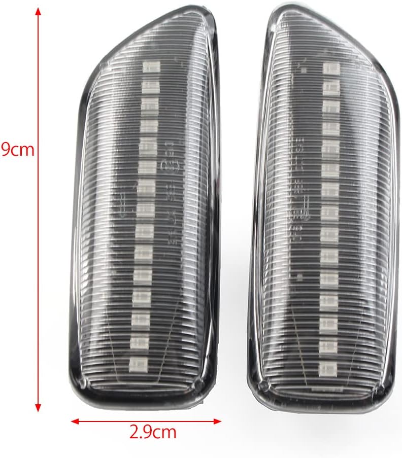GZYF Luces de marcador laterales para guardabarros delanteros para Volvo S60 S80 MK1 V70 MK2 XC70 XC90 lente transparente, luz ámbar