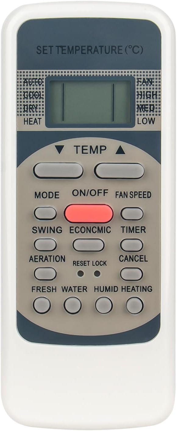 ALLIMITY Control remoto reemplazado R51C apto para aire acondicionado MideaMilexus R51MBGE RG51M5(C) UE R51E R51CE R51MCE R51DE RG51M5EU R51ME