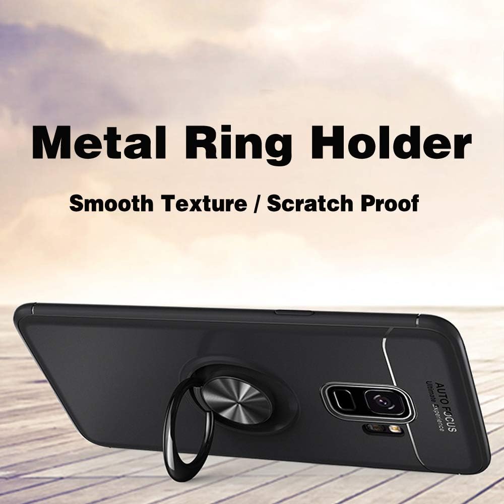 Asuwish Funda de teléfono para Samsung Galaxy S9 con protector de pantalla de vidrio templado y soporte para anillo, accesorios de celda de TPU
