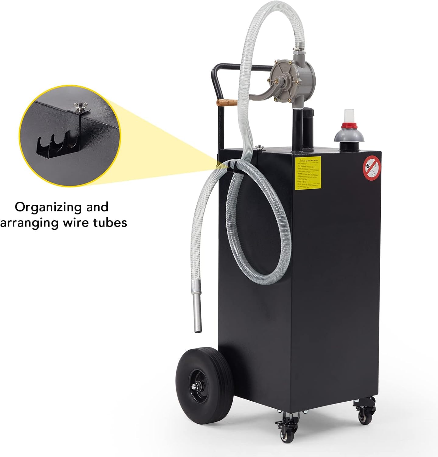MERXENG Carrito de gas de 40 galones con bomba, tanque de almacenamiento de combustible portátil, lata grande de gasolina diésel para barco, ATV,