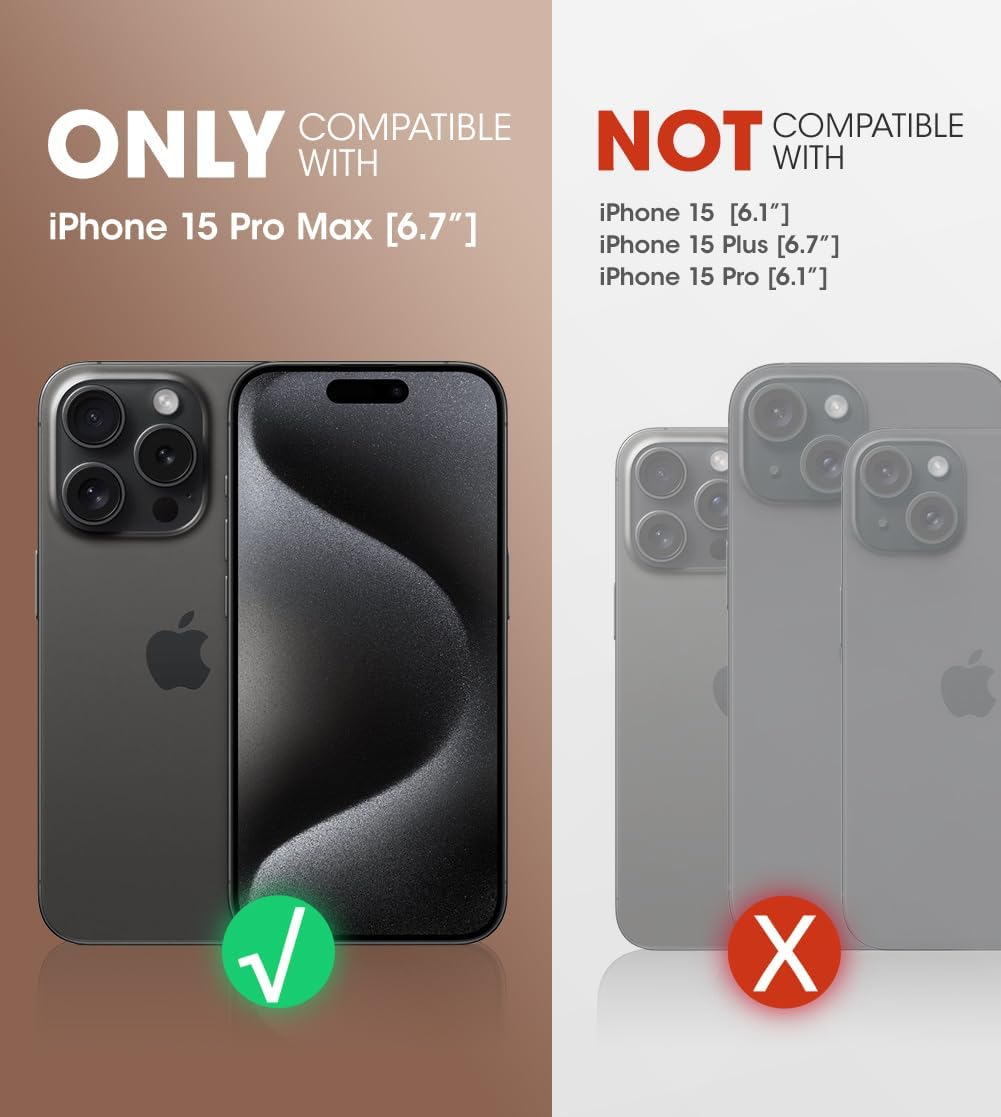 SUPCASE Unicorn Beetle Pro – Funda resistente para iPhone 15 Pro Max de 6.7 pulgadas, protector de pantalla integrado, soporte y clip para cinturón
