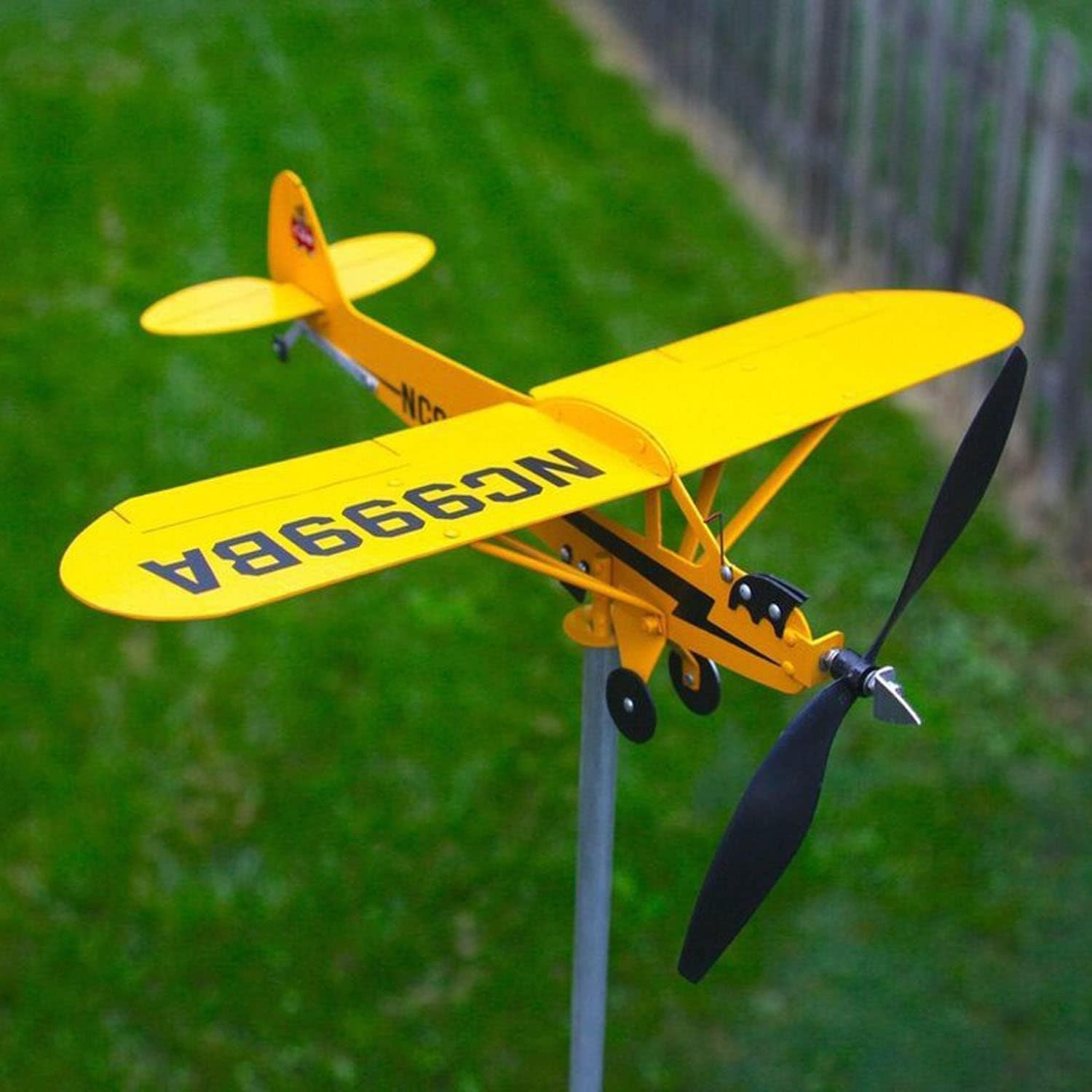 Piper J3 Cub – Veleta de avión 2023, nuevo avión, molino de viento de metal, veletas de avión al aire libre, regalo para techo de jardín y patio