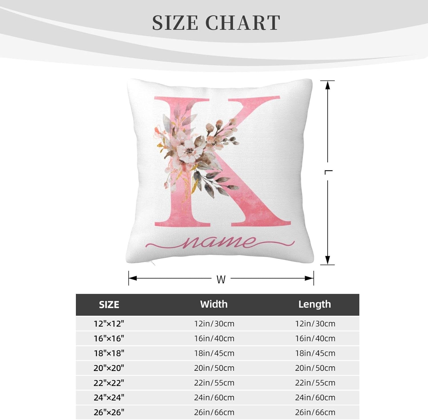 Fundas de almohada personalizadas con nombre, fundas de almohada personalizadas, fundas de almohada personalizadas con letras y flores, regalos