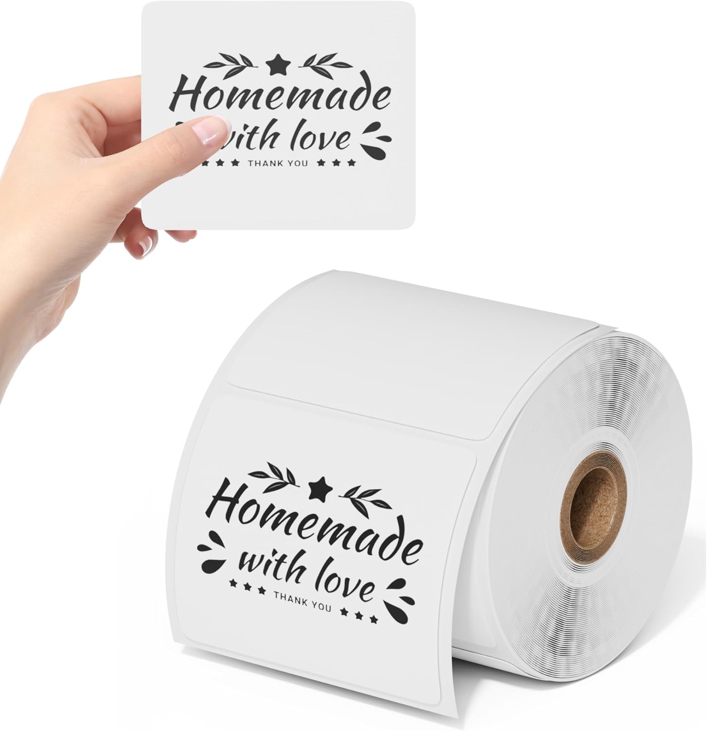 Phomemo 4″x3″ Thermal Labels Roll for Small Business Supplies – Commercial Grade Logo Stickers for Business Customized – Waterproof Shipping Labels