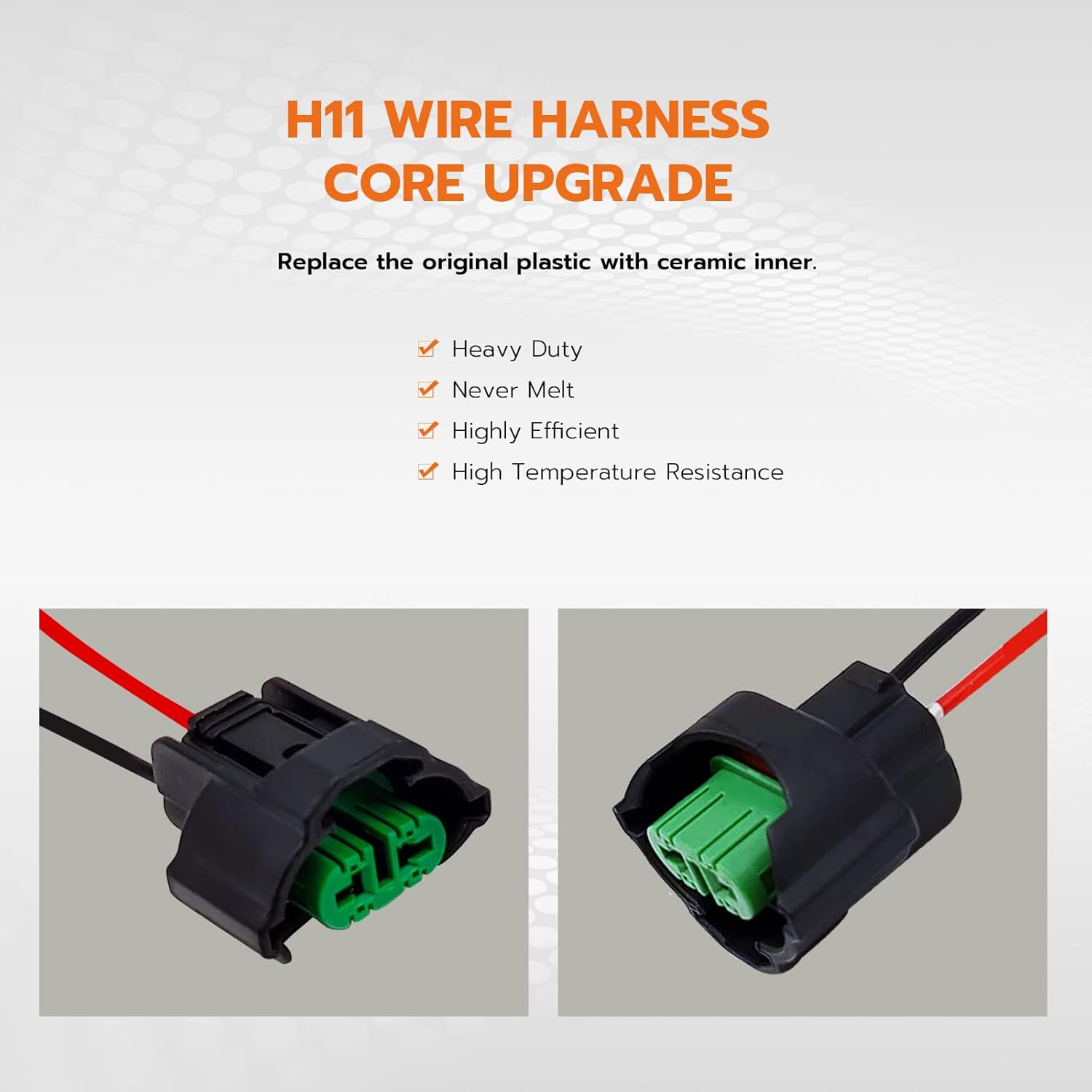 Adaptadores femeninos Arnés de cableado compatible con faros de luz antiniebla OEM H11H8 Adaptador hembra Enchufes de arnés de cableado con coletas