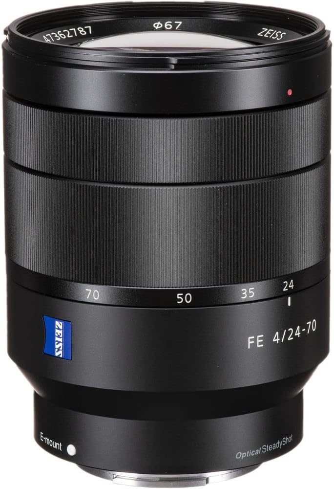 Sony Vario-Tessar T* FE 0.945-2.756 in f4 ZA OSS Lens (SEL2470Z) + Filtro + Mochila + Tarjeta de 64GB + Lector de Tarjetas + Trípode Flex + Cartera
