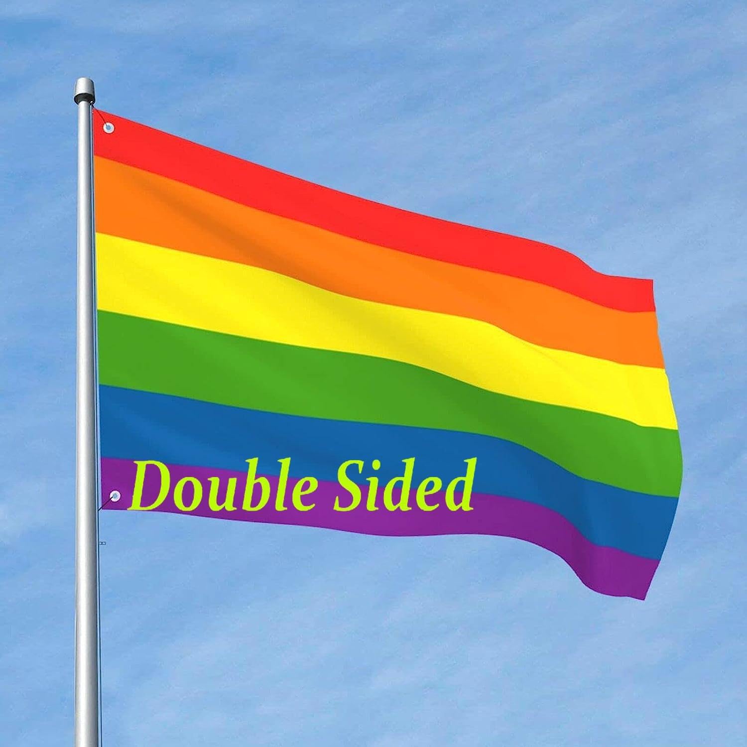 Bandera para exteriores de 2.5 x 4 pies, bandera LGBT de arcoíris y orgullo gay, bandera para decoración del hogar y jardín, con ojales, duradera,