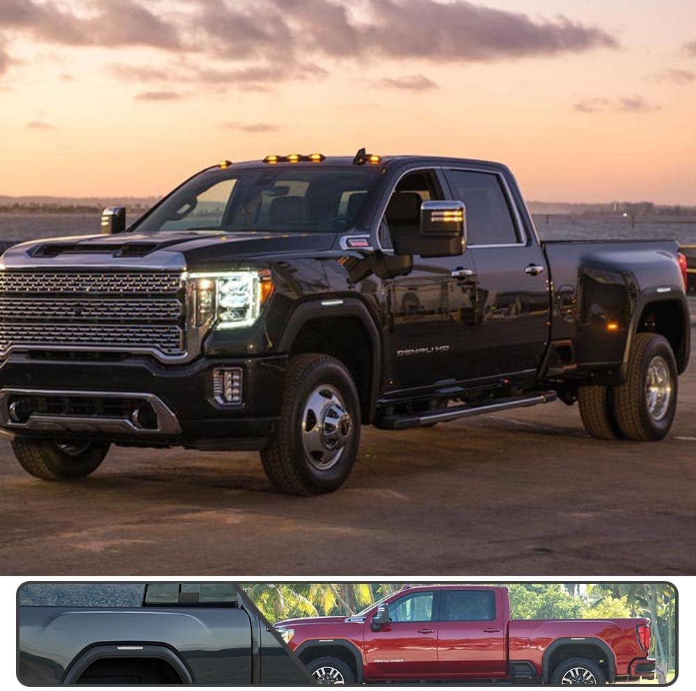4 luces LED de color blanco completo para GMC Sierra 2500HD 3500HD 3500HD 2020 2021 2022 Luz indicadora de giro de guardabarros, reemplazo de la