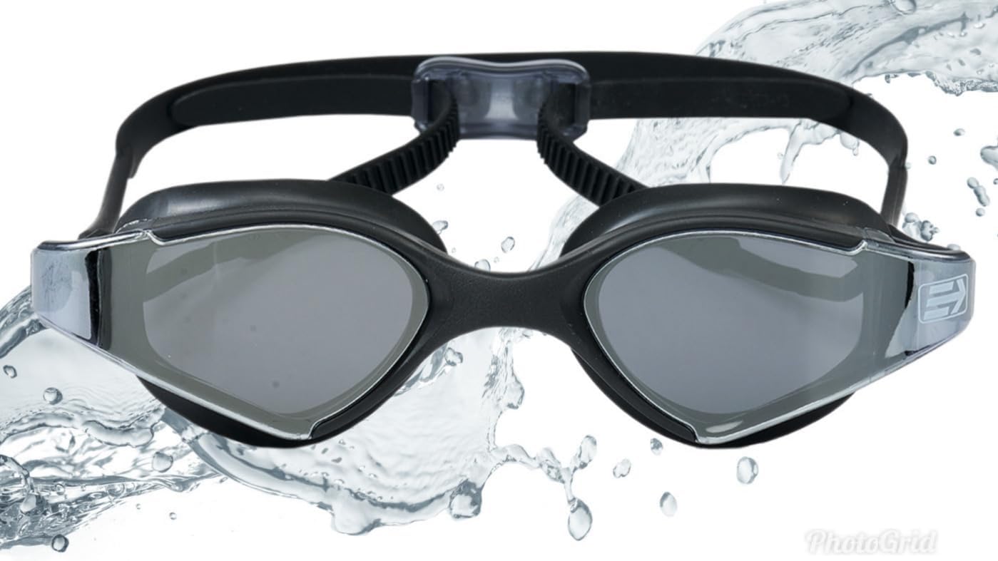 EXALTER Gafas de natación metalizadas  Lentes polarizadas antivaho para hombres y mujeres  Gafas de competición deportiva impermeables para triatlón