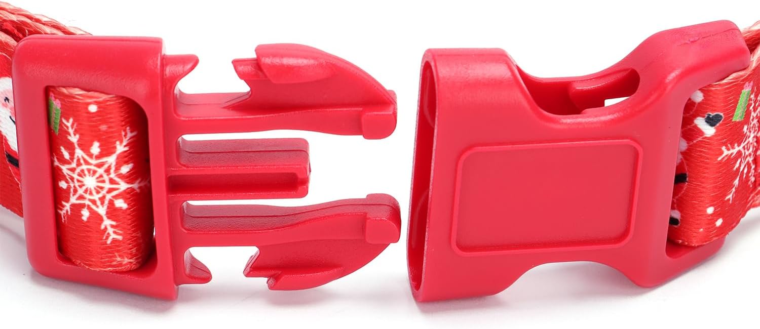 Collares para perros pequeños, pequeños, medianos y grandes (rojo Navidad, L circunferencia de 15-23.2 pulgadas, 1 pulgada de ancho 1 unidad)