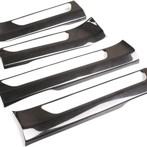 Tira de umbral de puerta integrada de fibra de carbono real para automóvil, accesorios de ajuste compatibles con Porsche Panamera 2017-2021 Tira de umbral de puerta integrada de fibra de carbono real para automóvil, accesorios de ajuste compatibles con Porsche Panamera 2017-2021