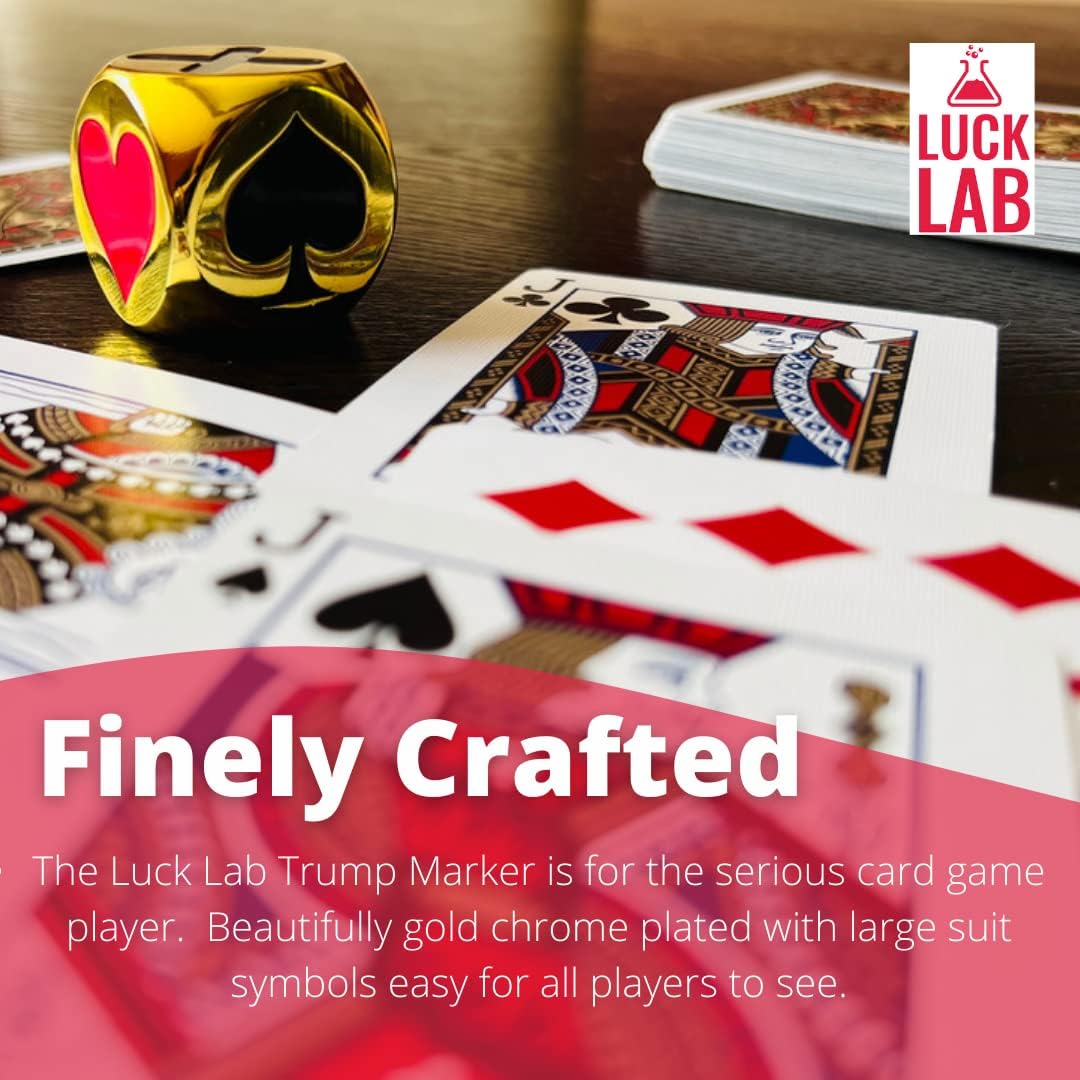 Luck Lab Marcadorindicador Trump de alta calidad, para usar con Euchre, Pinochle, Bridge y más, viene con bolsa de almacenamiento de terciopelo