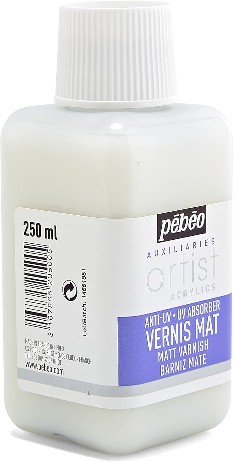 Pebeo Barniz mate, 8.5 fl oz, transparente