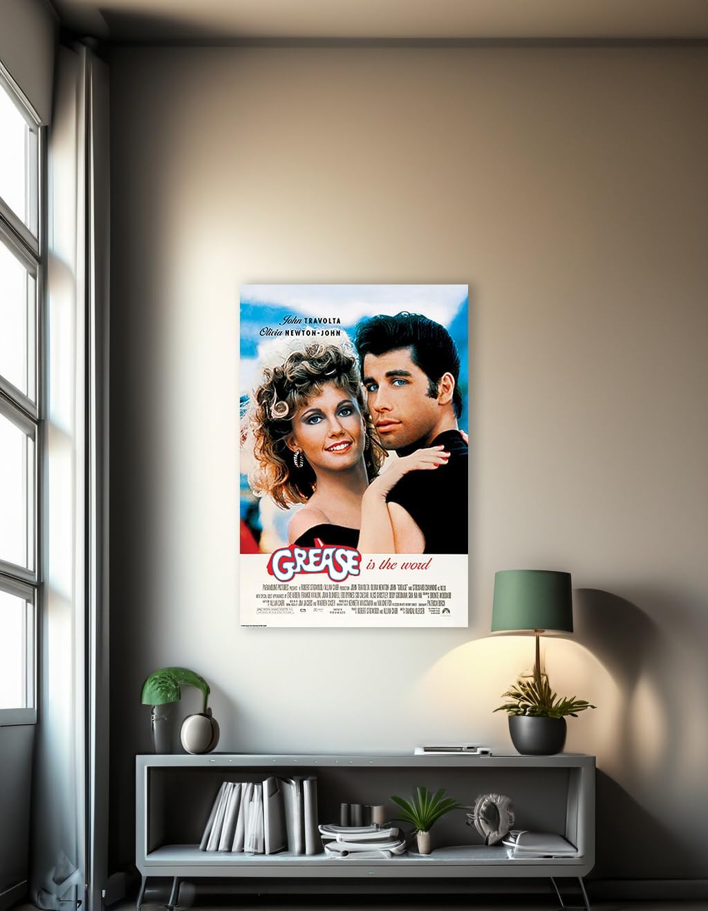 BUY ART FOR LESS Póster publicitario oficial de Grease The Movie de 24 x 36 pulgadas, impresión decorativa, papel de póster, listo para enmarcar