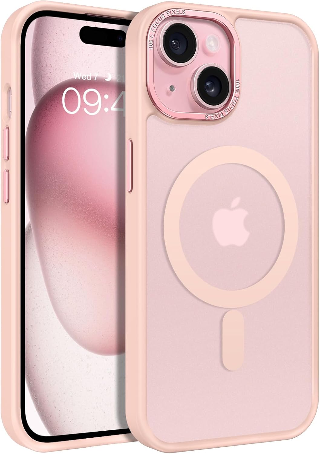 BENTOBEN Funda magnética compatible con iPhone 15, iPhone 15 compatible con MagSafe translúcida mate a prueba de golpes para mujeres y hombres,