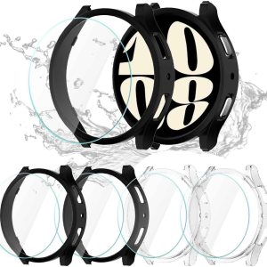 Cuteey Paquete de 4+4 para Galaxy Watch 6 Funda protectora de pantalla de 1.732 pulgadas, accesorios, cubierta rígida de policarbonato con película Cuteey Paquete de 4+4 para Galaxy Watch 6 Funda protectora de pantalla de 1.732 pulgadas, accesorios, cubierta rígida de policarbonato con película
