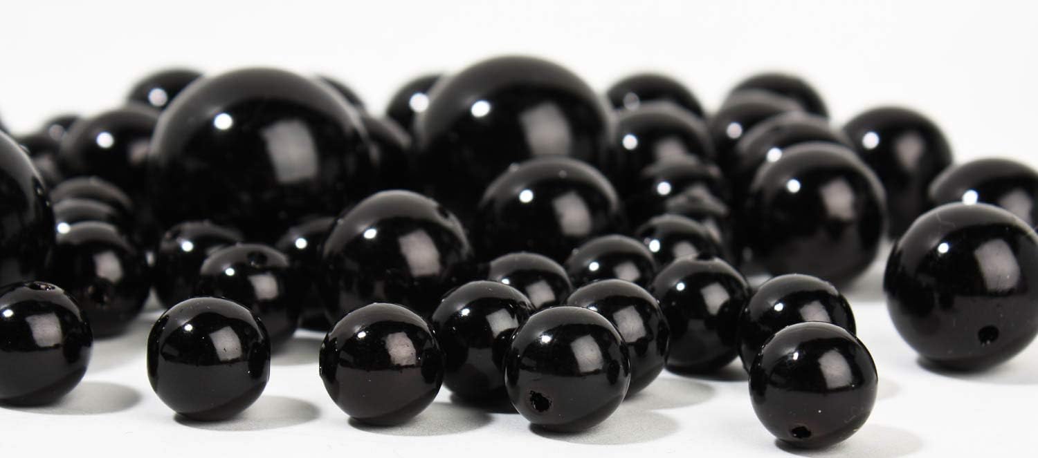 Cuentas de perlas sintéticas negras de varios tamaños para elegantes rellenos de jarrón o dispersión de mesa, cuentas decorativas únicas para bodas,