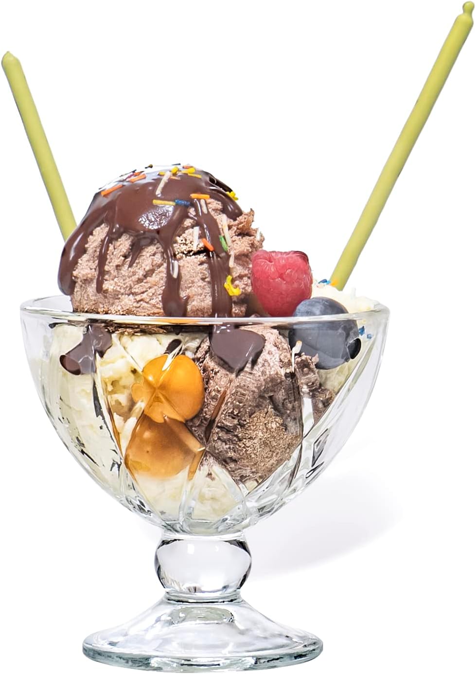 Red Co. Vasos clásicos de postre con pies, cuencos de cristal transparente para helado, perfectos para ensalada de frutas o pudín, juego de 6, 9