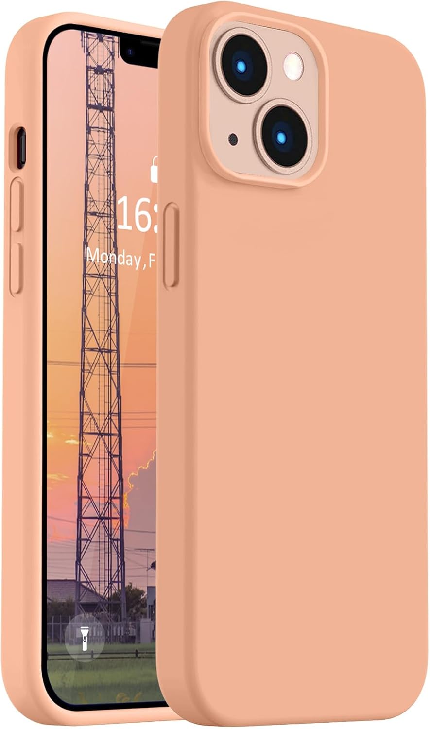 Vooii Funda compatible con iPhone 14, silicona líquida de alta calidad, forro de microfibra suave antiarañazos, ultra delgada, a prueba de golpes,