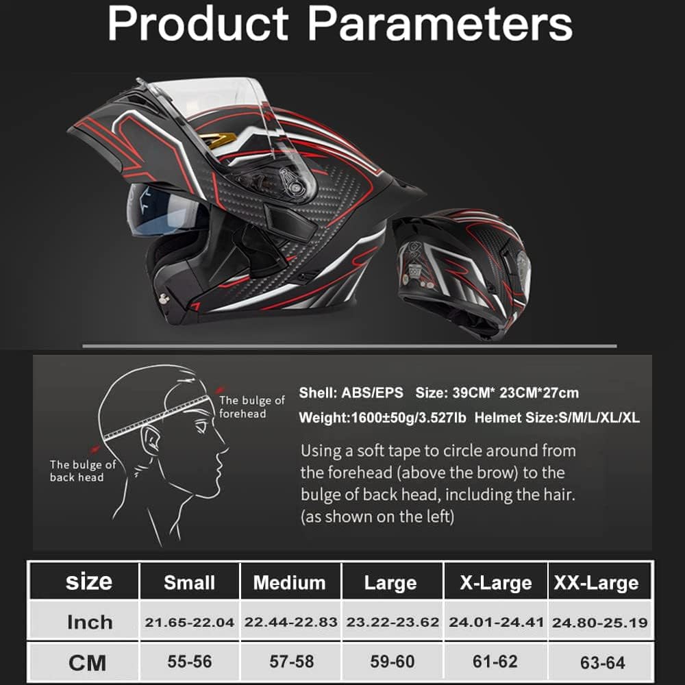 Casco modular Bluetooth para motocicleta, soporte Bluetooth para 2 personas, casco integrado de cara completa, casco abatible con visera solar