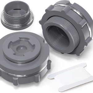 TAISHER Adaptador de conector de tanque de mamparo de PVC negro de 2 pulgadas con tapones y junta para tanque de agua, barriles de lluvia, acuarios, TAISHER Adaptador de conector de tanque de mamparo de PVC negro de 2 pulgadas con tapones y junta para tanque de agua, barriles de lluvia, acuarios,