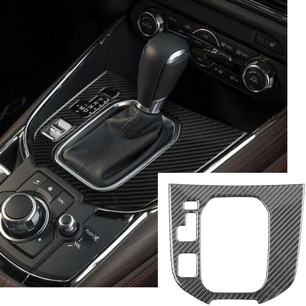 Cubierta interior del panel de cambio de engranajes de fibra de carbono ajuste para Mazda CX-9 2016-2020