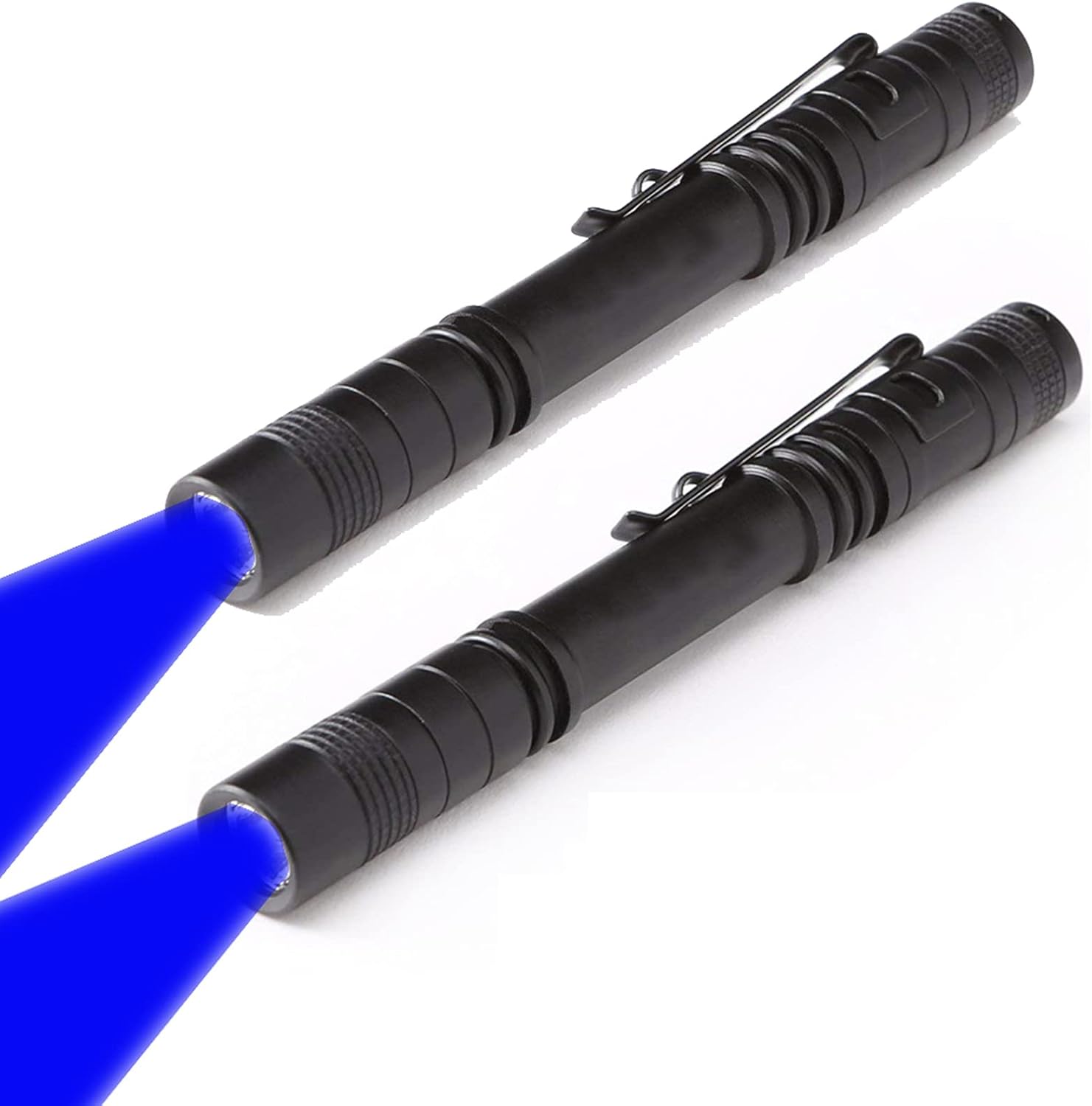 WONDSUNSON 2 x Tipo de pluma luz azul Penlight linterna un modo luz azul LED antorcha para acampar senderismo pesca caza protección animal visión