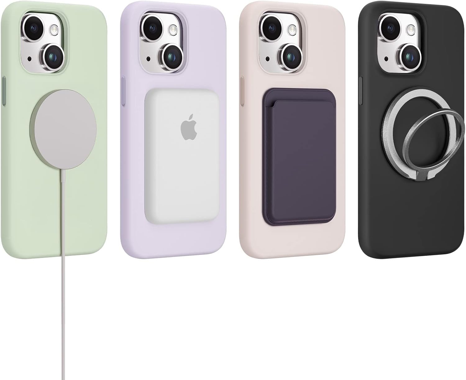 Mkeke Magnetic for iPhone 14 Case for iPhone 13 Case Design for MagSafe Liquid Silicone Shockproof Protective Phone Cover with Soft Microfiber