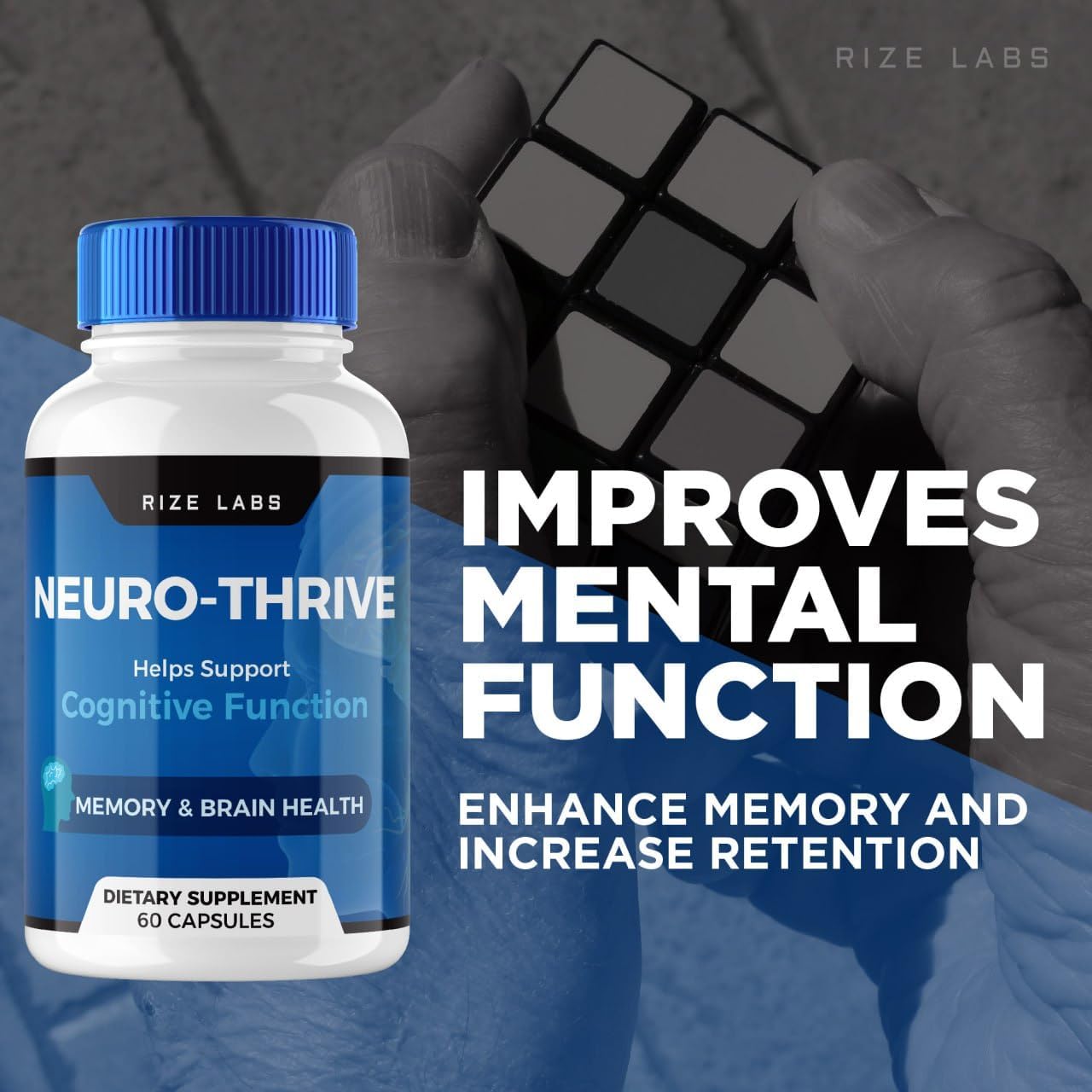 Suplemento Neuro-Thrive, fórmula orgánica de apoyo de memoria Neuro-Thrive, Neuro-Thrive para reducir los efectos negativos de la niebla cerebral,