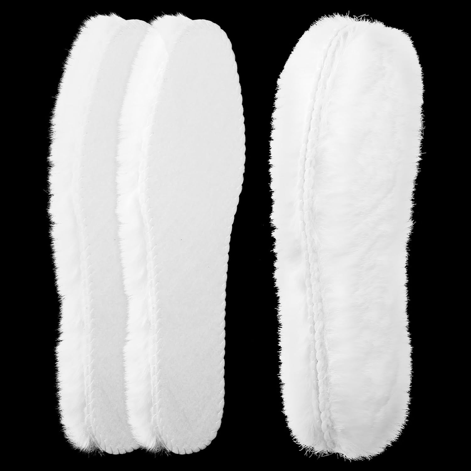2 pares de plantillas de piel de oveja para mujeres y hombres, plantilla de lana gruesa y cálida, plantillas de zapatos de invierno, plantilla de