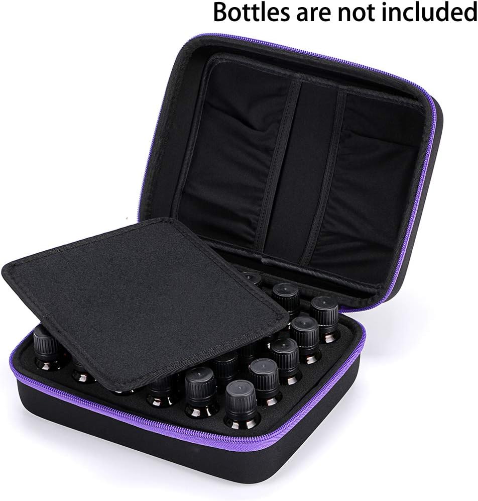 Hipiwe Estuche de transporte de aceite esencial de carcasa rígida para 30 botellas, bolsa de almacenamiento de aceites esenciales EVA, perfecta para