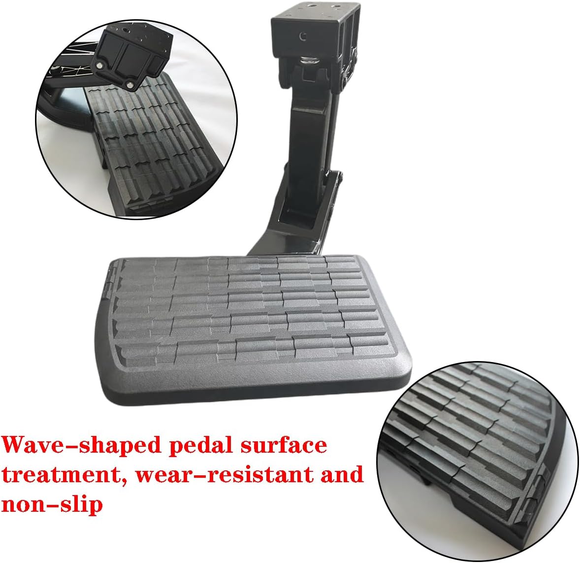 Escalón retráctil para parachoques trasero compatible con F150 2015-2021 escalón plegable para portón trasero, escalones negros grandes para