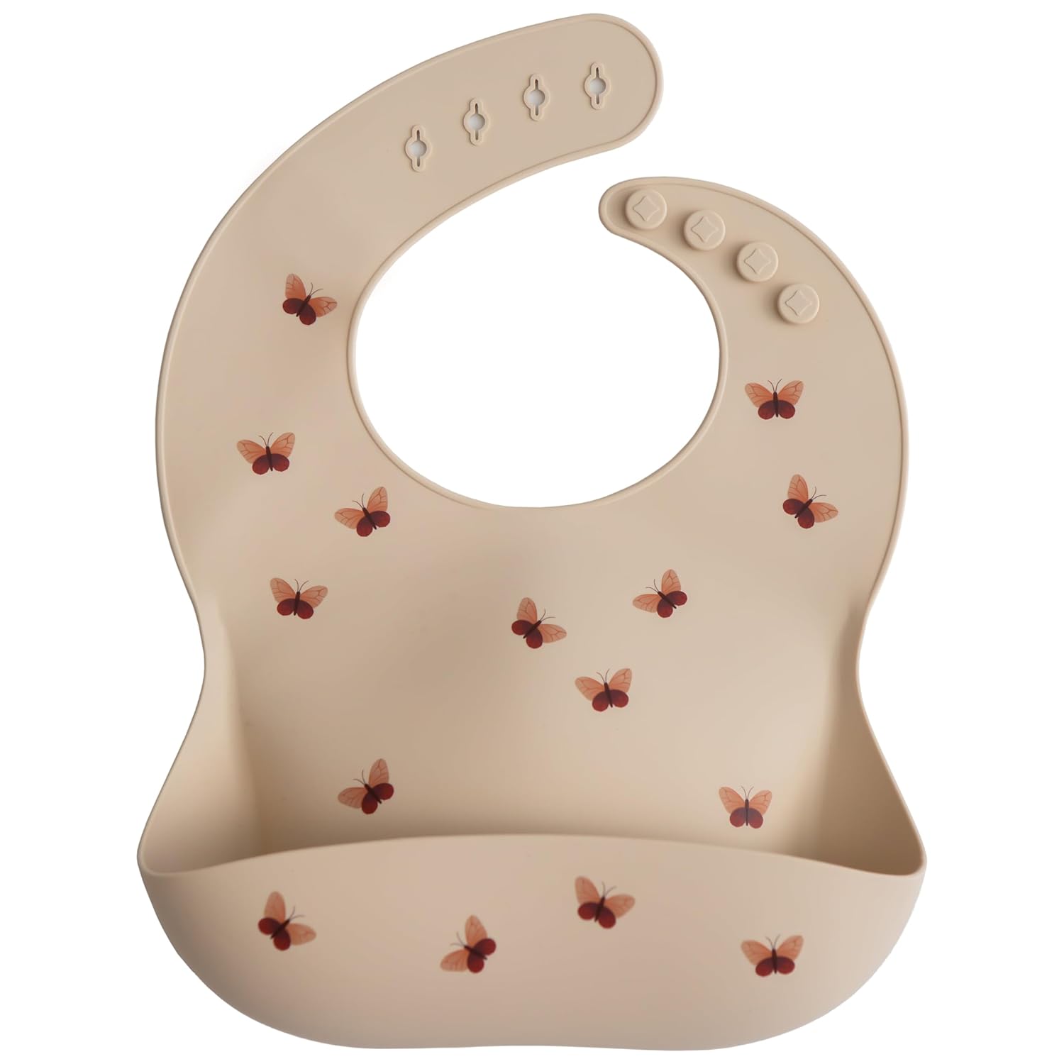 mushie Babero de silicona  Baberos impermeables ajustables (mariposas)