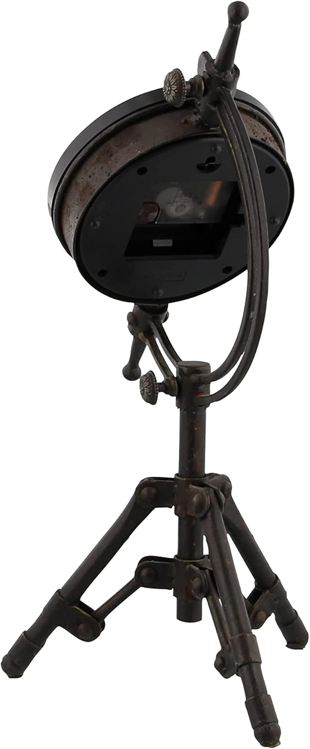 Deco 79 Reloj de trípode de metal, 7″ x 7″ x 14″, negro