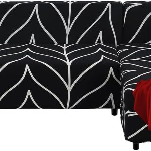 FIGOOO Fundas de sofá modulares en forma de L, 2 fundas elásticas para sofá seccional, reversible, universal, antideslizante, protector de muebles FIGOOO Fundas de sofá modulares en forma de L, 2 fundas elásticas para sofá seccional, reversible, universal, antideslizante, protector de muebles