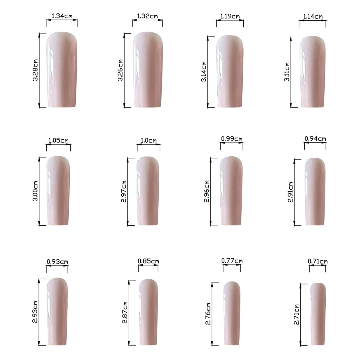 Uñas postizas a presión de color rosa largo cuadrado SWEKKE uñas postizas de cobertura completa de color sólido con pegamento de uñas, uñas
