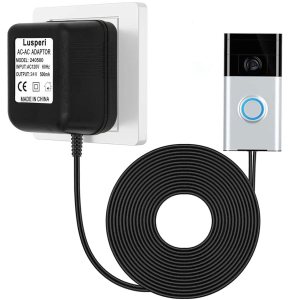Transformador de timbre, adaptador de corriente para timbre de puerta de 24 V 500 MA, compatible con Ring, Wyze, Nest, Eufy, Arlo timbre de video Transformador de timbre, adaptador de corriente para timbre de puerta de 24 V 500 MA, compatible con Ring, Wyze, Nest, Eufy, Arlo timbre de video